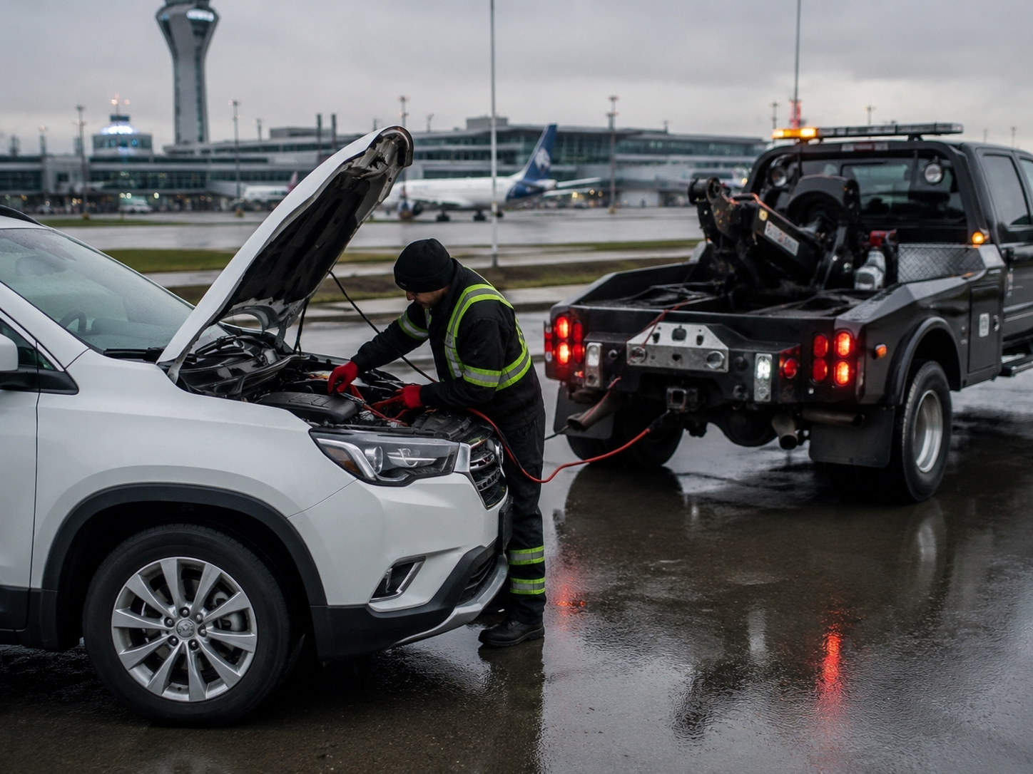 Jump start roadside service